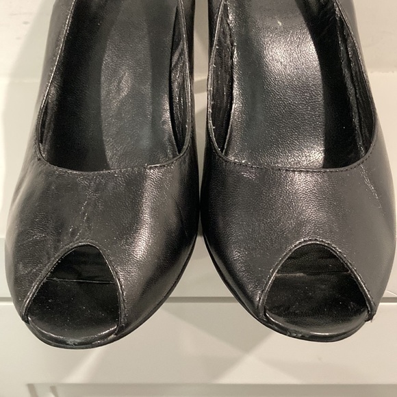 ALDO Leather Black Peep Toe Heels 37 - Picture 7 of 15
